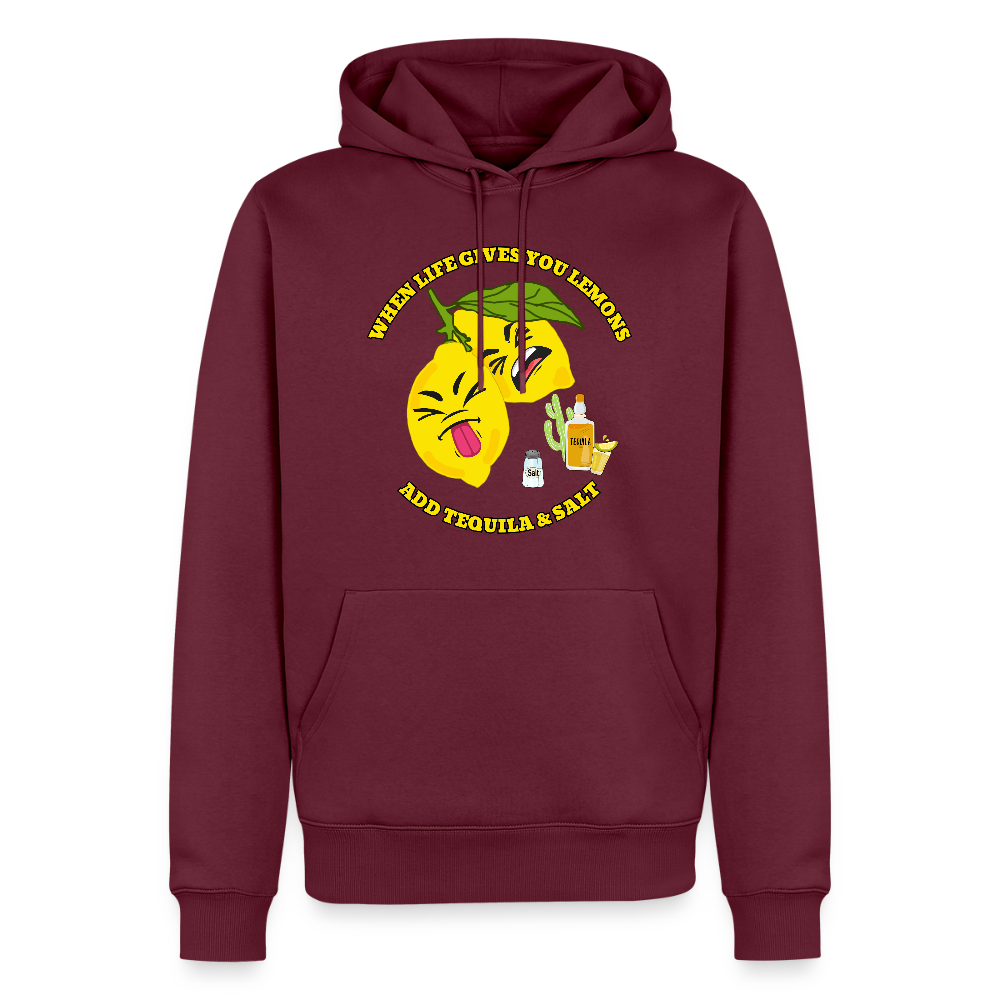 Miesten Premium huppari When life gives lemons - viininpunainen