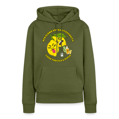 Naisten Premium huppari Kun elämä antaa sitruunoita - khaki