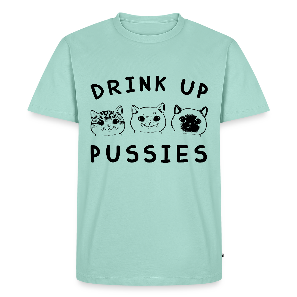 Miesten Premium T-Paita Drink Up Pussies Printillä - minttu 