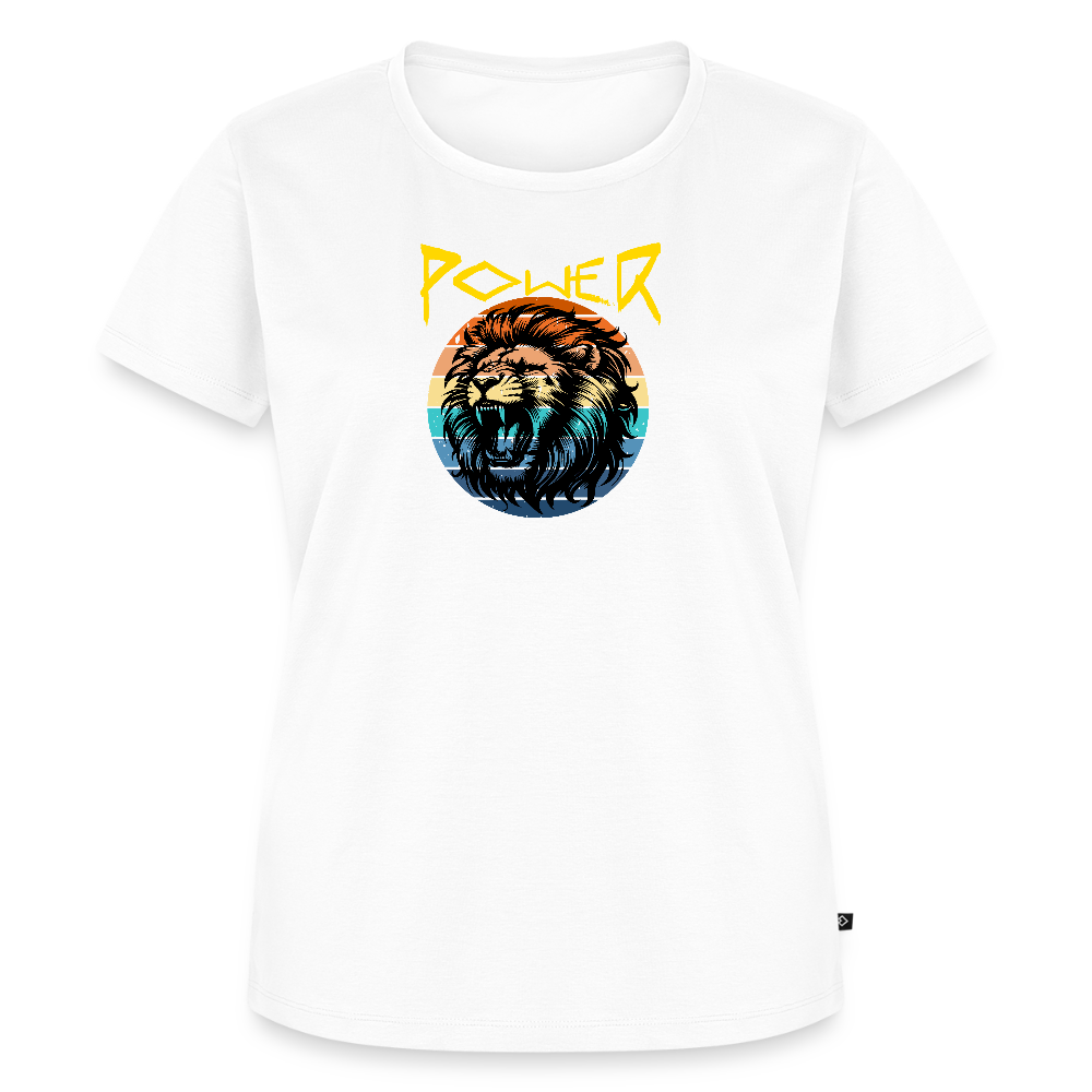Naisten Spreadshirt Premium T-paita Power Lion - valkoinen