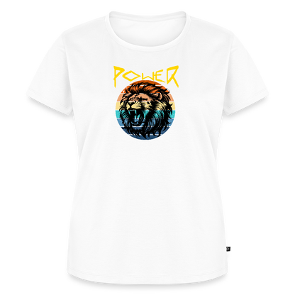 Naisten Spreadshirt Premium T-paita Power Lion - valkoinen