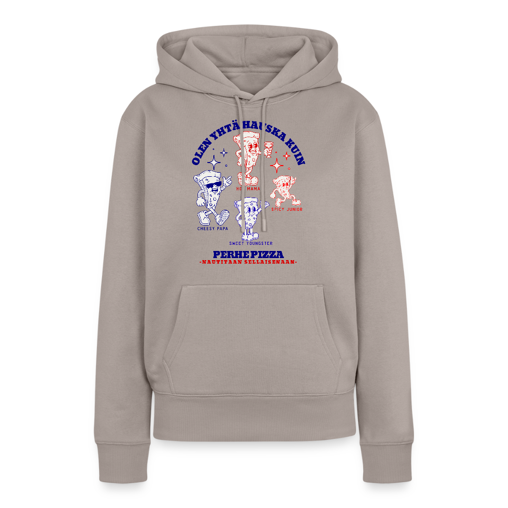 Naisten Premium huppari Perhe Pizza - taupe