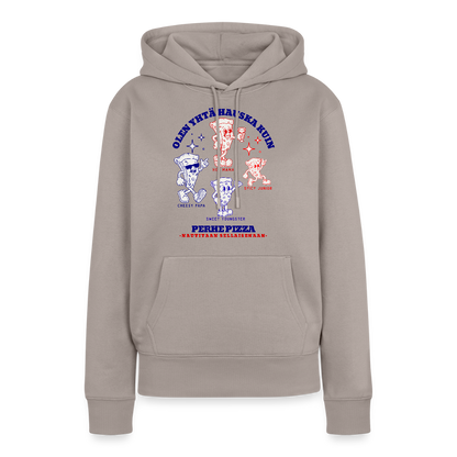 Naisten Premium huppari Perhe Pizza - taupe