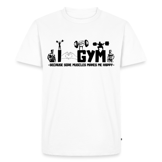 Miesten Spreadshirt Premium T-paita Sali - valkoinen