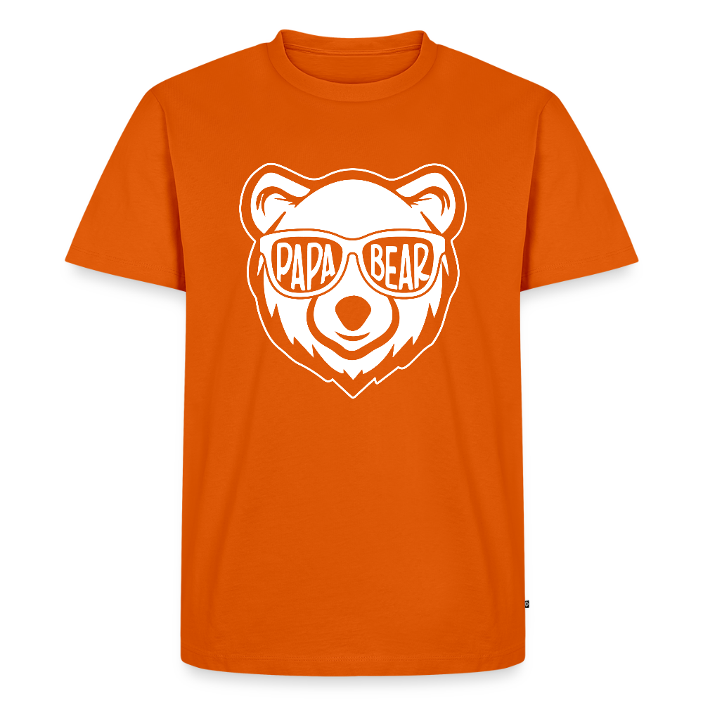 Miesten Spreadshirt Premium T-Paita Papa Bear Printillä - oranssi 