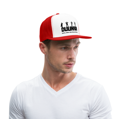 Trucker lippis Duunari Printillä - valkoinen/punainen