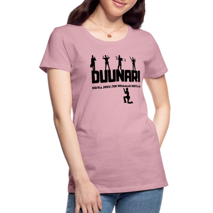 Naisten Spreadshirt Premium T-paita Duunari Printillä - vaalean roosa