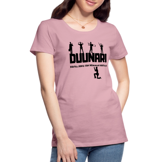 Naisten Spreadshirt Premium T-paita Duunari Printillä - vaalean roosa