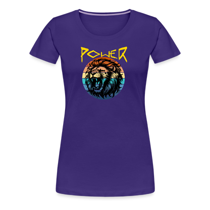 Naisten Spreadshirt Premium T-paita Power Lion - liila