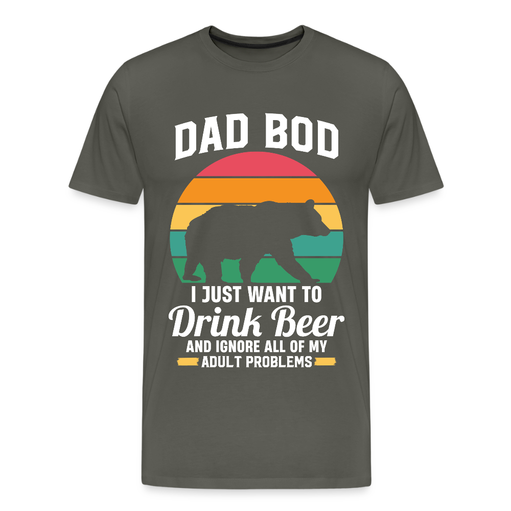 Miesten Spreadshirt Premium T-Paita DAD BOD printillä - asfaltin