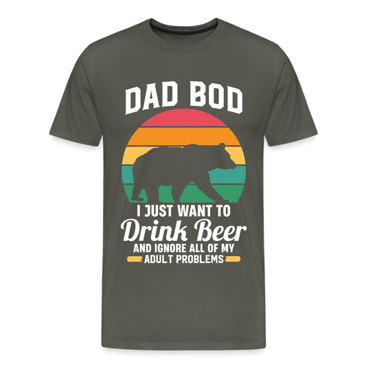 Miesten Spreadshirt Premium T-Paita DAD BOD printillä - asfaltin