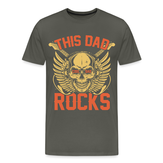 Miesten Spreadshirt Premium T-Paita This dad rocks Printillä - asfaltin