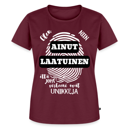 Naisten Premium T-paita Ainutlaatuinen - viininpunainen