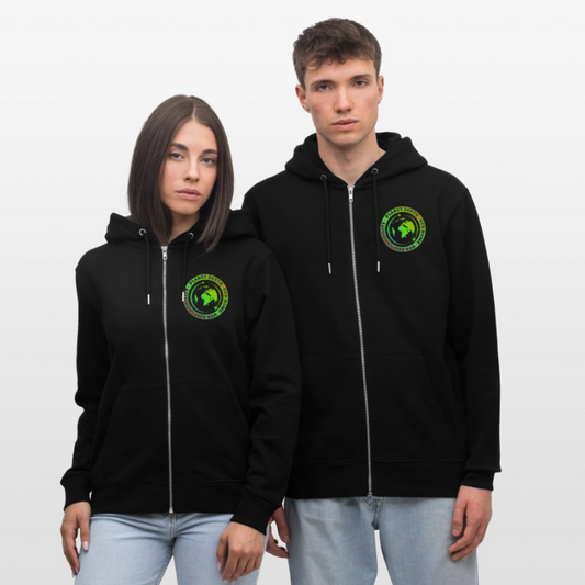 Unisex Luomu Vetoketjuhuppari Planeetta Maa - musta