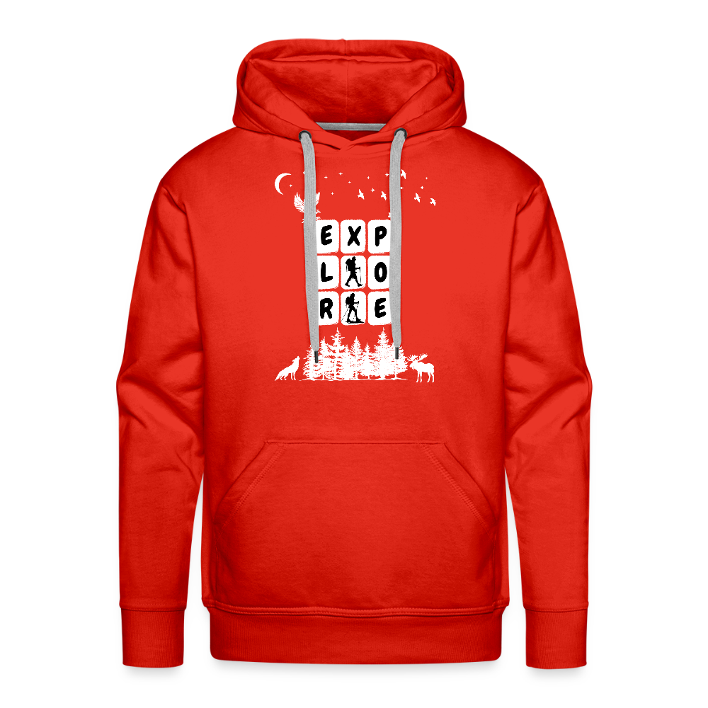 Miesten Spreadshirt Premium huppari Explore - punainen