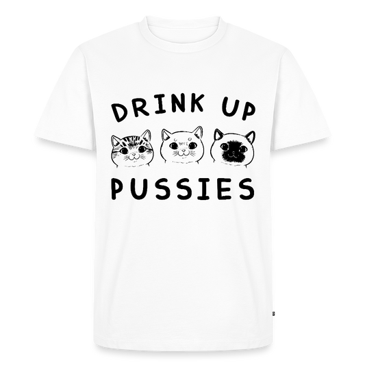 Miesten Premium T-Paita Drink Up Pussies Printillä - valkoinen