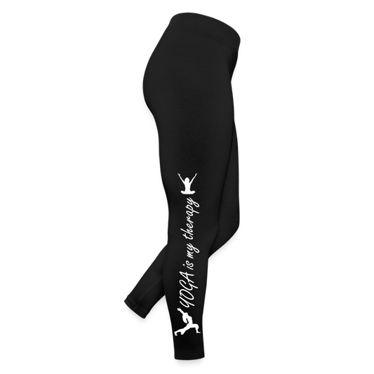 Naisten jerseyleggingsit Jooga - musta