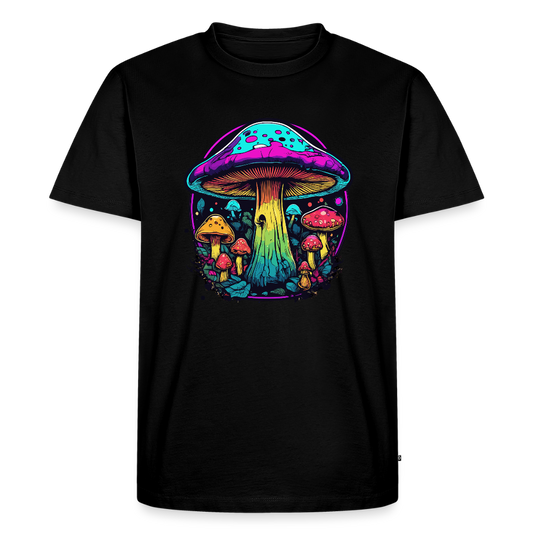 Miesten Spreadshirt Premium t-paita Värikkäällä sieniaiheella - musta