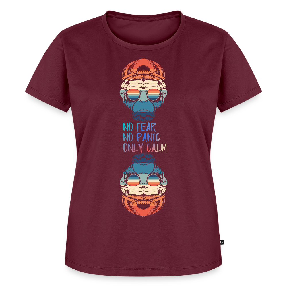 Naisten Premium T-paita Calm Monkey - viininpunainen