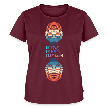 Naisten Premium T-paita Calm Monkey - viininpunainen