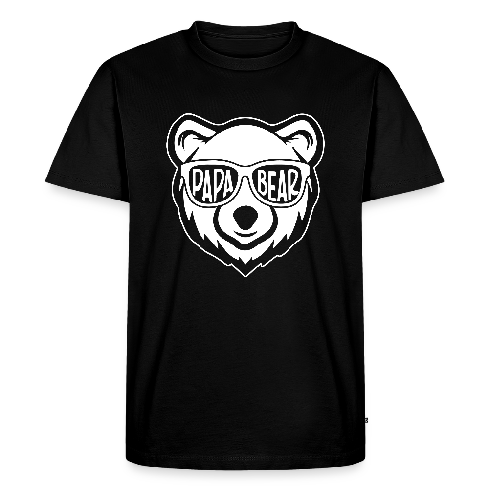 Miesten Spreadshirt Premium T-Paita Papa Bear Printillä - musta