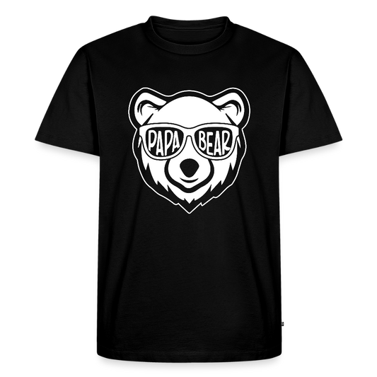 Miesten Spreadshirt Premium T-Paita Papa Bear Printillä - musta