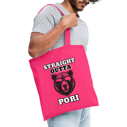 Kangaskassi Straight Outta Pori Mustavalkoinen - azalea
