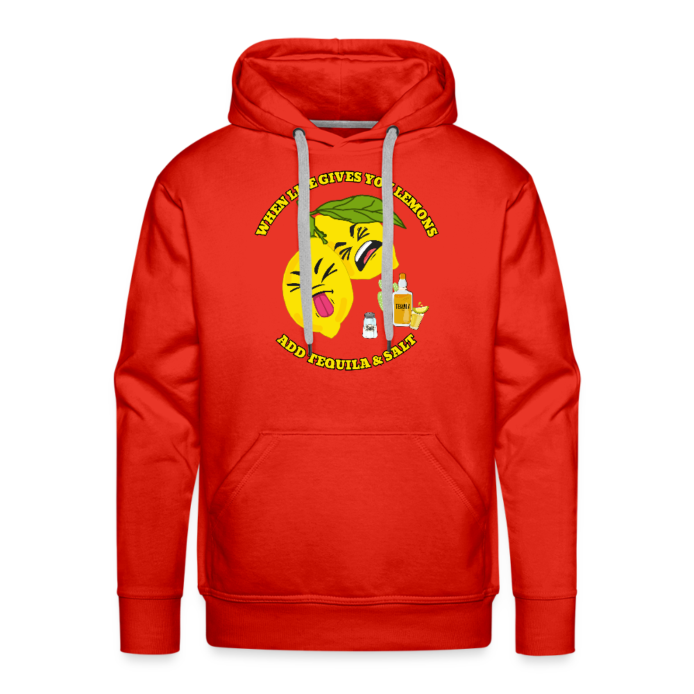Miesten Premium huppari When life gives lemons - punainen