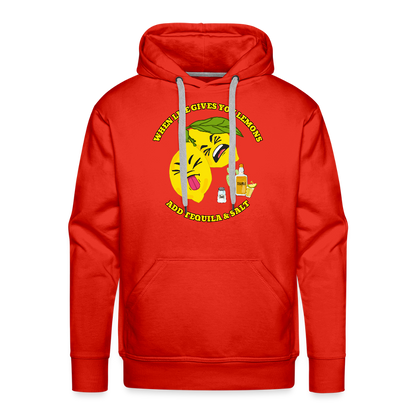 Miesten Premium huppari When life gives lemons - punainen