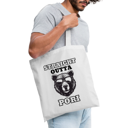 Kangaskassi Straight Outta Pori Mustavalkoinen - valkoinen