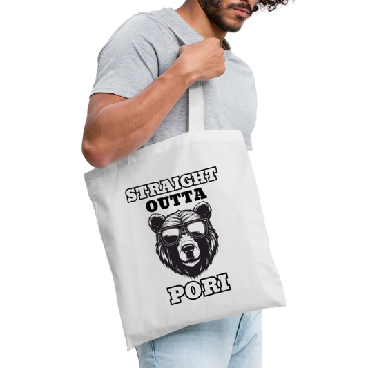 Kangaskassi Straight Outta Pori Mustavalkoinen - valkoinen