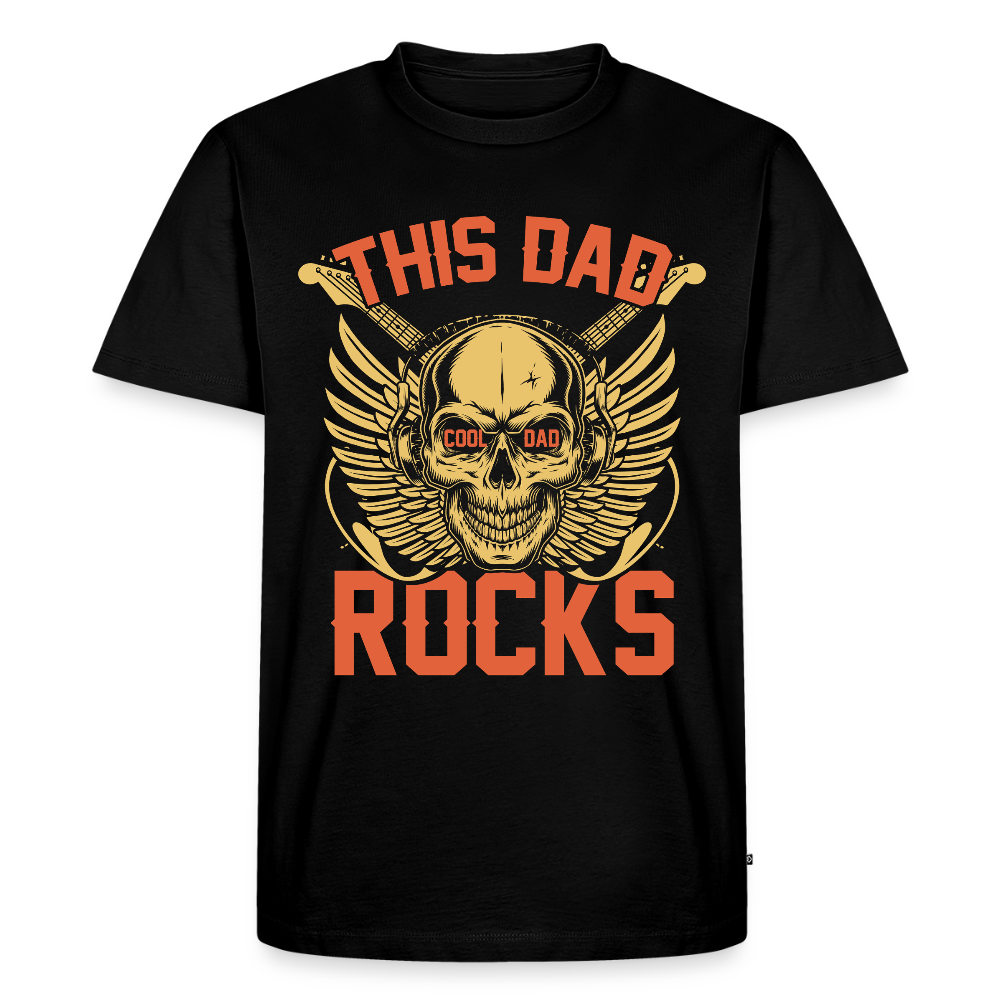 Miesten Spreadshirt Premium T-Paita This dad rocks Printillä - musta
