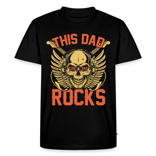 Miesten Spreadshirt Premium T-Paita This dad rocks Printillä - musta
