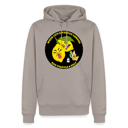 Miesten Premium huppari When life gives lemons black - taupe