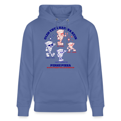 Unisex luomuhuppari Perhe Pizza - sininen