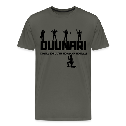 Miesten Spreadshirt Premium T-paita Duunari Printillä - asfaltin