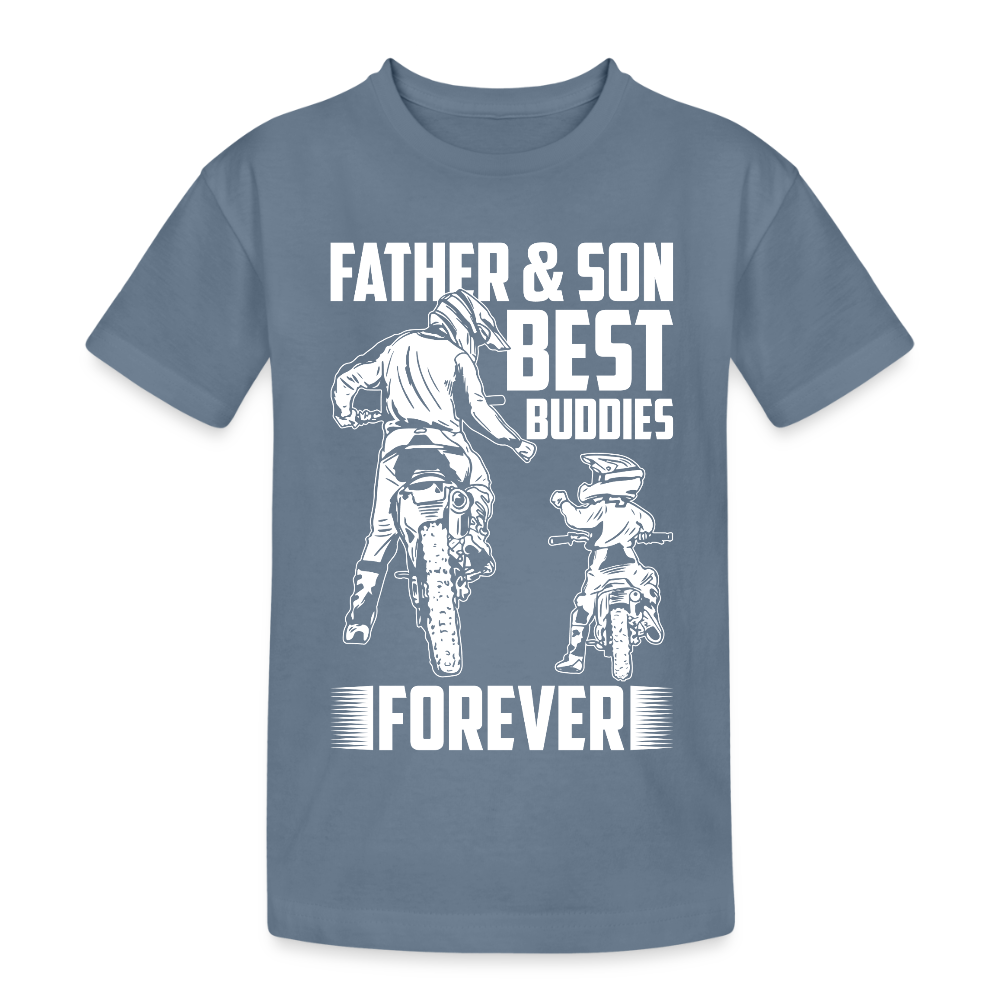 Lasten Heavy Cotton t-paita Father&Son Printillä - siniharmaa