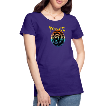 Naisten Spreadshirt Premium T-paita Power Lion - liila