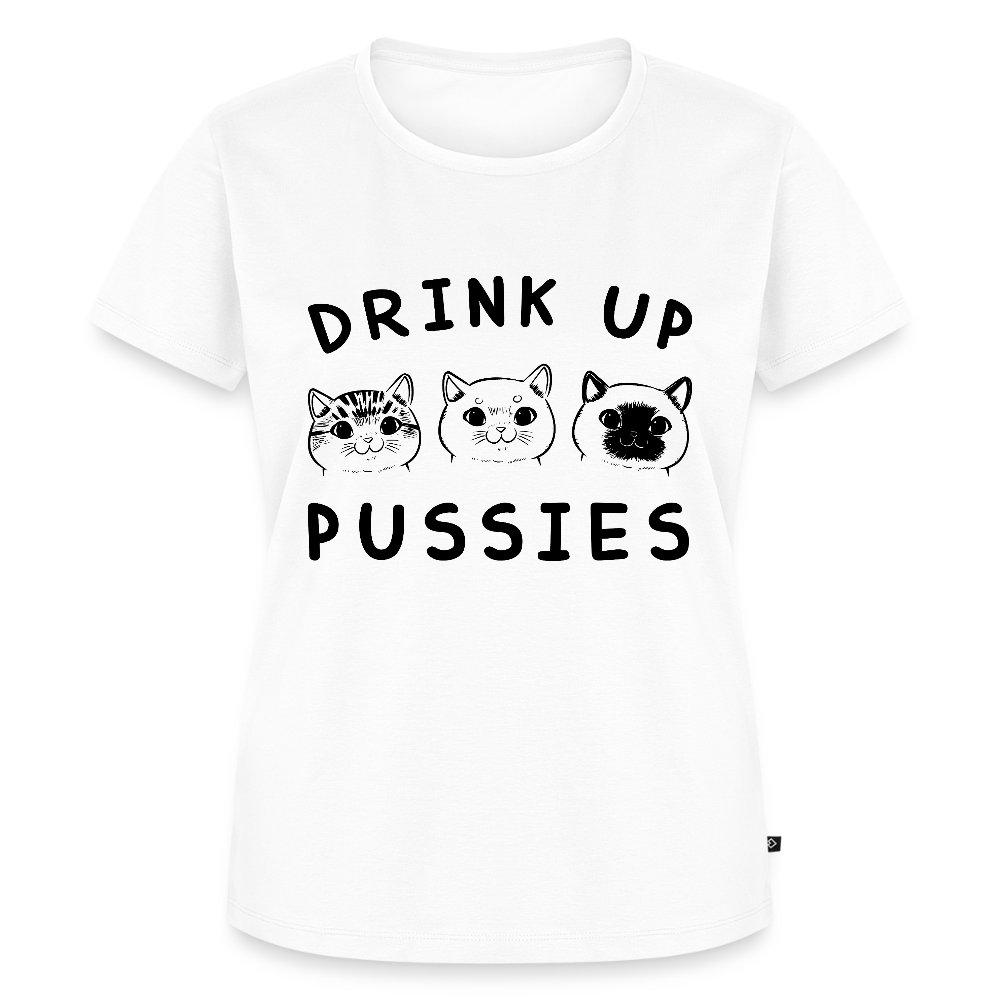 Naisten Premium T-Paita Drink Up Pussies - valkoinen