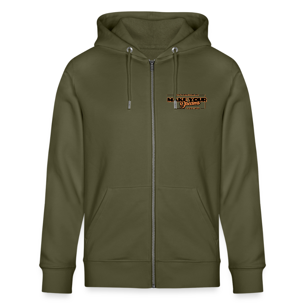 Unisex Luomu Vetoketjuhuppari Toteuta Unelmasi - khaki