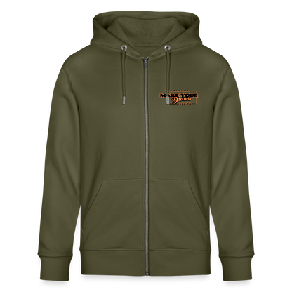 Unisex Luomu Vetoketjuhuppari Toteuta Unelmasi - khaki