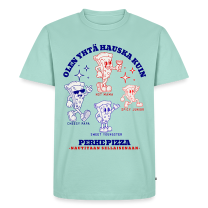 Miesten premium t-paita Perhe Pizza - minttu 