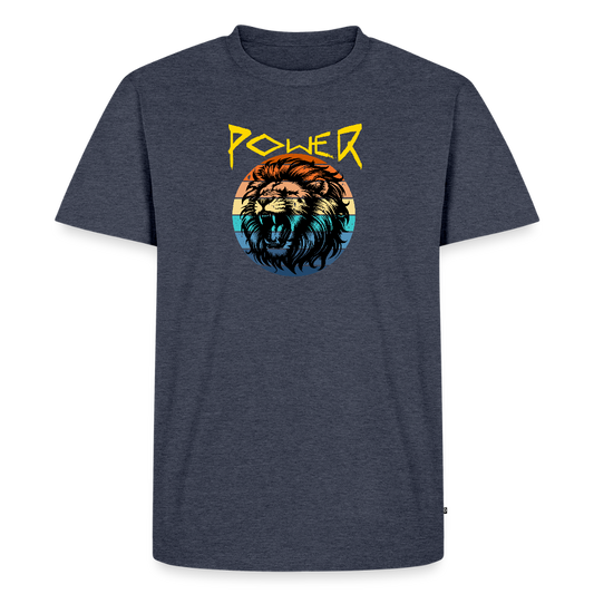Miesten Spreadshirt Premium T-paita Power Lion - deniminsininen 