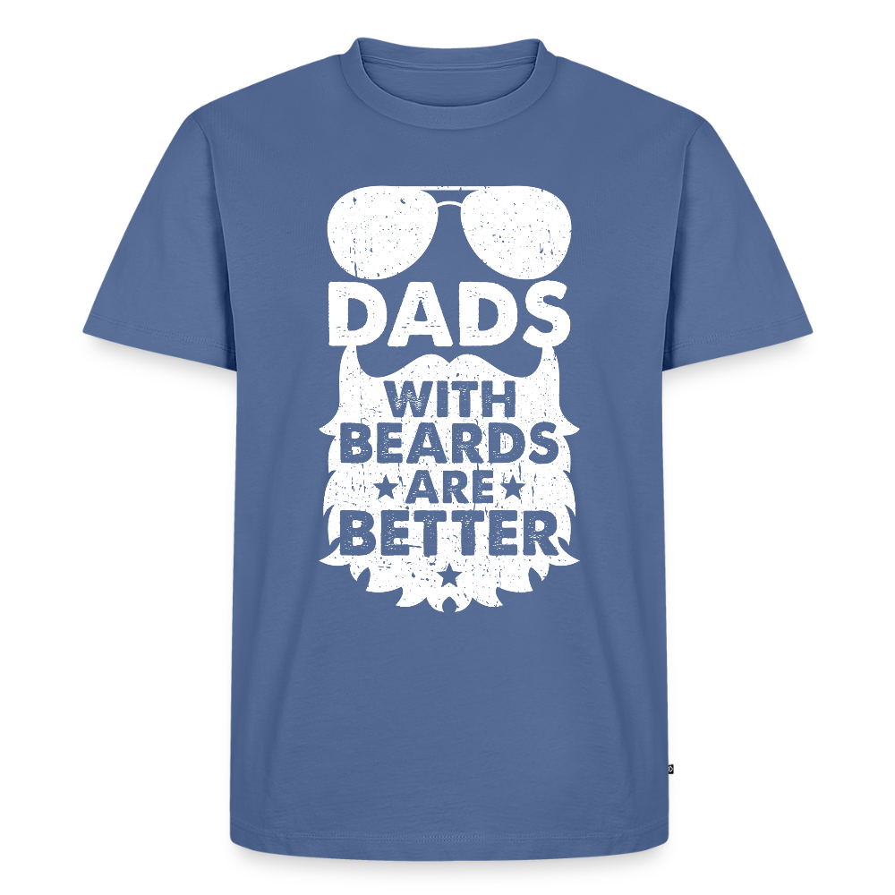 Miesten Spreadshirt Premium T-Paita Dads with beards Printillä - kyyhkynsininen