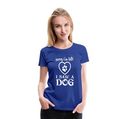 Naisten Spreadshirt Premium T-Paita Koira-aiheisella Printillä - kuninkaansininen