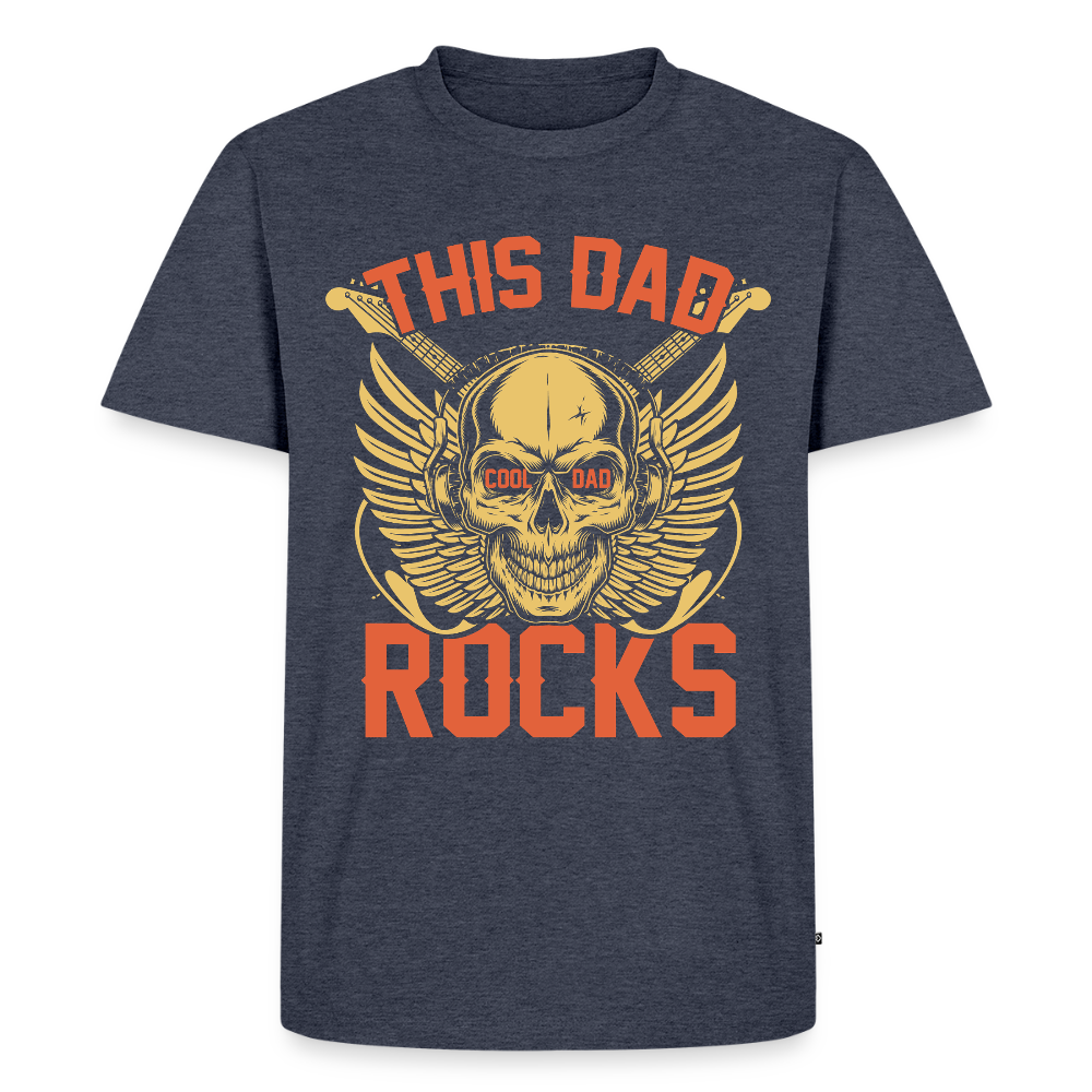 Miesten Spreadshirt Premium T-Paita This dad rocks Printillä - deniminsininen 