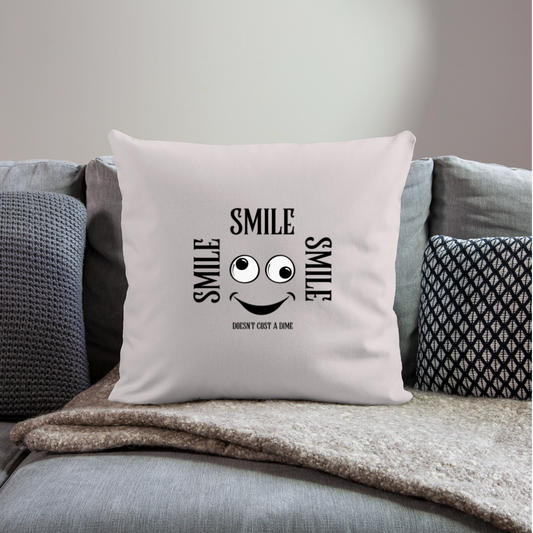 Sohvatyyny täytteellä 44 x 44 cm Smile - vaalea harmaanruskea