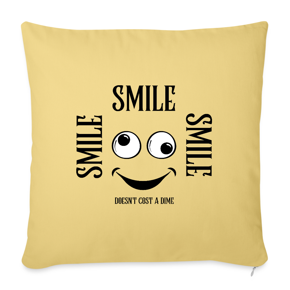 Sohvatyyny täytteellä 44 x 44 cm Smile - pesty keltainen
