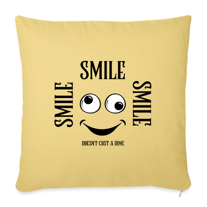 Sohvatyyny täytteellä 44 x 44 cm Smile - pesty keltainen