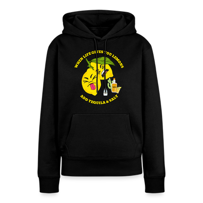 Naisten Premium huppari When life gives lemons - musta